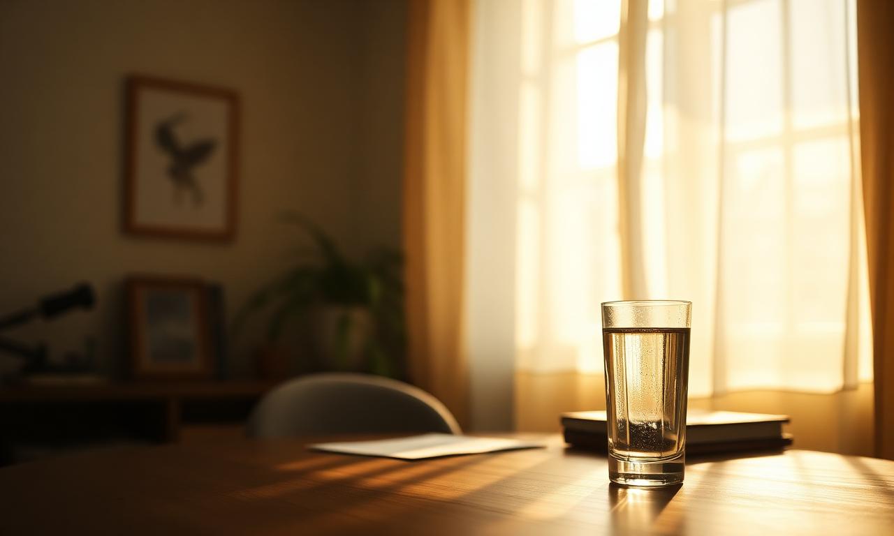 Sunlit desk in the afternoon